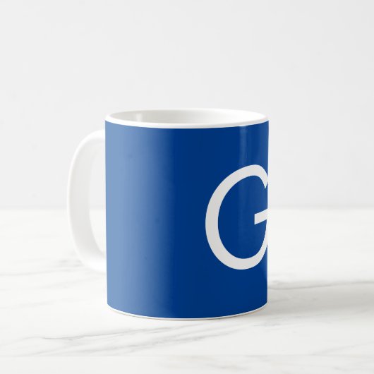 Initial Letter Monogram Modern Stylish Blue Kaffeetasse (Vorderseite Links)