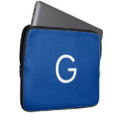 Initial Letter Monogram Modern Stylish Blue Laptopschutzhülle (Vorne Rechts)