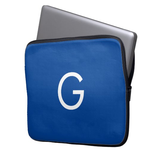 Initial Letter Monogram Modern Stylish Blue Laptopschutzhülle (Vorderseite Links)