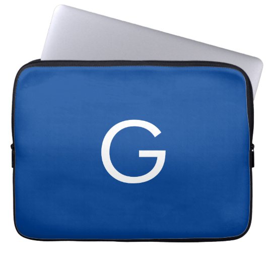 Initial Letter Monogram Modern Stylish Blue Laptopschutzhülle (Vorderseite)