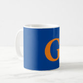 Initial Letter Monogram Modern Stylish Blue Orange Kaffeetasse (Vorderseite Links)