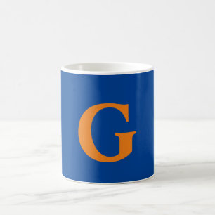 Initial Letter Monogram Modern Stylish Blue Orange Kaffeetasse