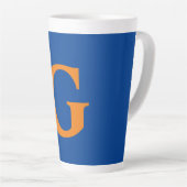 Initial Letter Monogram Modern Stylish Blue Orange Milchtasse (Rechte Ecke)