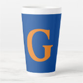 Initial Letter Monogram Modern Stylish Blue Orange Milchtasse (Vorderseite)
