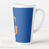 Initial Letter Monogram Modern Stylish Blue Orange Milchtasse (Rechts)