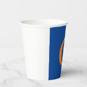 Initial Letter Monogram Modern Stylish Blue Orange Pappbecher (Rechts)
