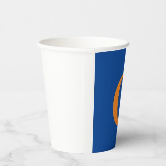 Initial Letter Monogram Modern Stylish Blue Orange Pappbecher (Rechts)