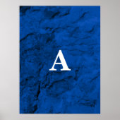 Initial Letter Monogram Modern Stylish Blue Poster (Vorne)
