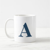 Initial Letter Monogram Modern Stylish Cosmic Blue Kaffeetasse (Links)