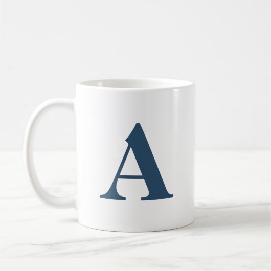 Initial Letter Monogram Modern Stylish Cosmic Blue Kaffeetasse (Links)