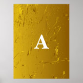 Initial Letter Monogram Modern Stylish Gold Bar Poster (Vorne)