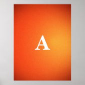 Initial Letter Monogram Modern Stylish Orange Sun Poster (Vorne)