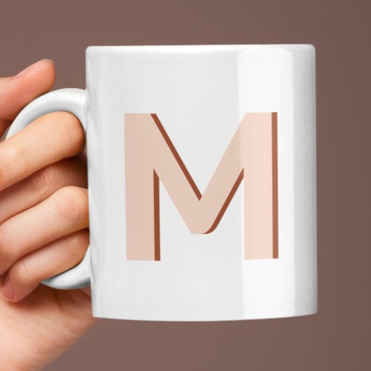 Initial Letter Monogram Modern Stylish Peach Kaffeetasse