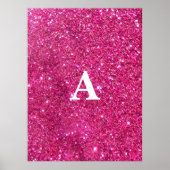 Initial Letter Monogram Modern Stylish Pink Poster (Vorne)