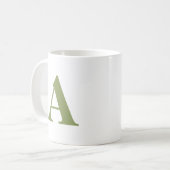 Initial Letter Monogram Modern Stylish Sage Green Kaffeetasse (Vorderseite Links)