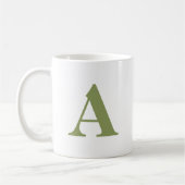 Initial Letter Monogram Modern Stylish Sage Green Kaffeetasse (Links)