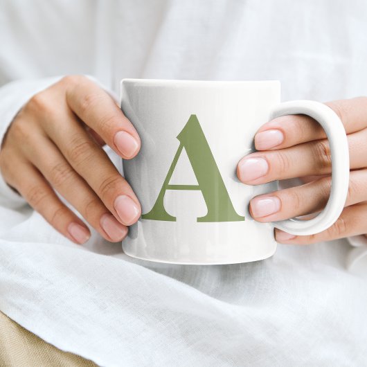 Initial Letter Monogram Modern Stylish Sage Green Kaffeetasse