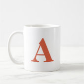 Initial Letter Monogram Modern Stylish Terracotta Kaffeetasse (Links)