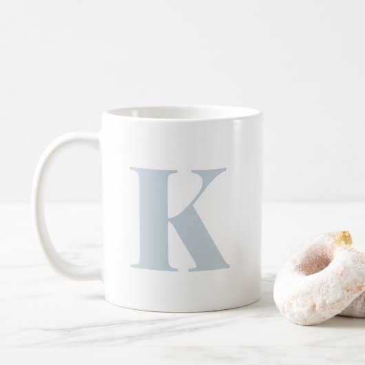 Initial Letter Monogram Modern Trendy Light Blue Kaffeetasse (Mit Donut)