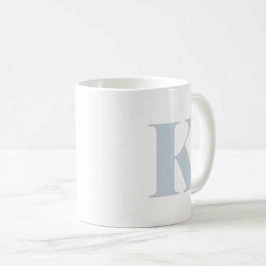 Initial Letter Monogram Modern Trendy Light Blue Kaffeetasse (VorderseiteRechts)