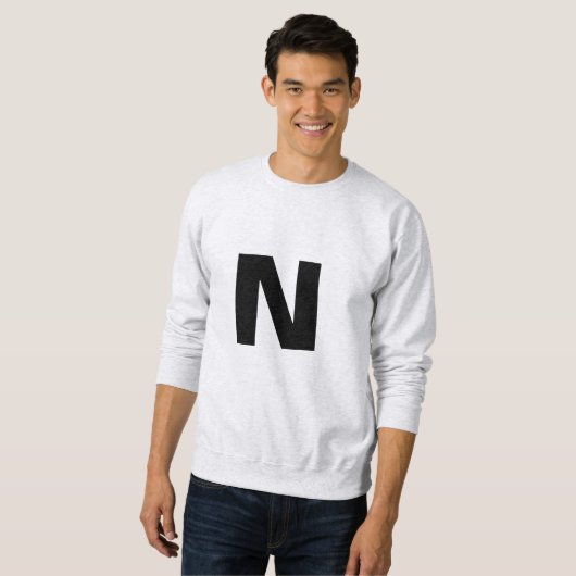 Initial Letter Monogram Modern Trendy Personalized Sweatshirt (Vorne ganz)