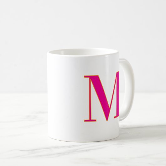 Initial Letter Monogram Modern Trendy Pink Kaffeetasse (VorderseiteRechts)