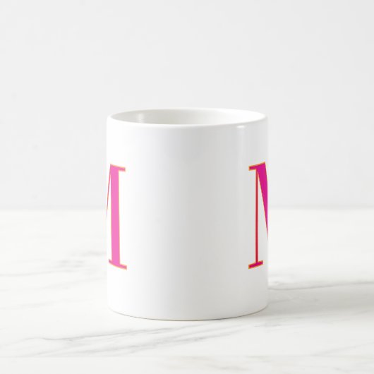 Initial Letter Monogram Modern Trendy Pink Kaffeetasse (Mittel)