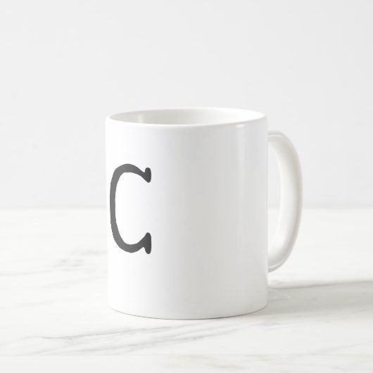 Initial Letter Monogram Moderne Style Coffee Tasse (VorderseiteRechts)