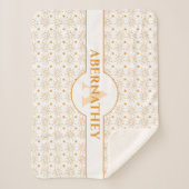 Initial Letter Monogram & Name Hand Drawn Sun Sherpadecke (Vorderseite)