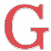 Initial Letter Monogram Red White Plain Simple Aufkleber (Vorderseite)