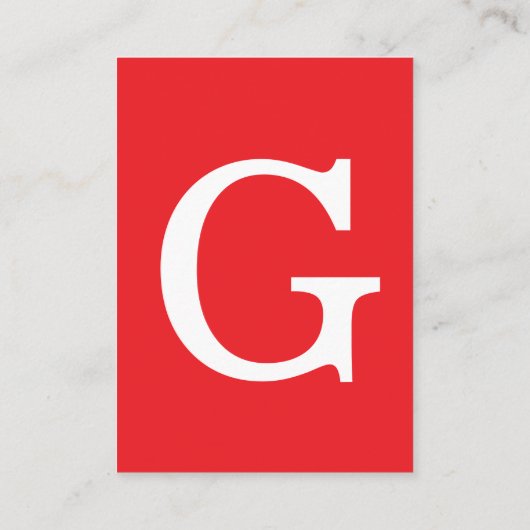 Initial Letter Monogram Red White Plain Simple Begleitkarte (Rückseite)