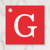 Initial Letter Monogram Red White Plain Simple Geschenkanhänger (Vorderseite)