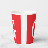 Initial Letter Monogram Red White Plain Simple Pappbecher (Links)