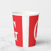 Initial Letter Monogram Red White Plain Simple Pappbecher (Rechts)