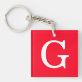 Initial Letter Monogram Red White Plain Simple Schlüsselanhänger (Vorderseite)