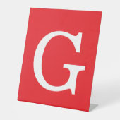 Initial Letter Monogram Red White Plain Simple Sockelschild (Vorderseite)