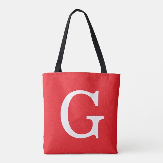 Initial Letter Monogram Red White Plain Simple Tasche (Rückseite)