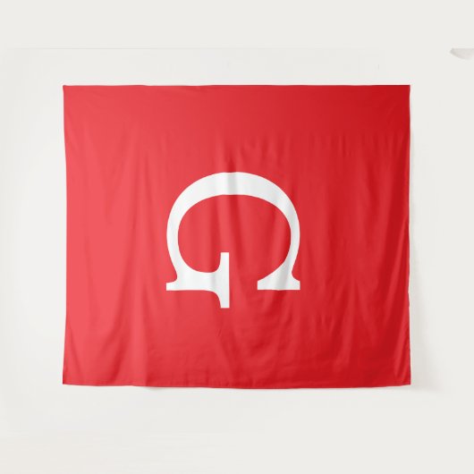 Initial Letter Monogram Red White Plain Simple Wandteppich (Vorderseite (Horizontal))