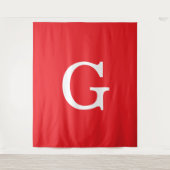 Initial Letter Monogram Red White Plain Simple Wandteppich (Vorderseite)