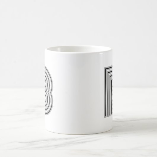 Initial Letter Monogram Schwarz-weiß Modern Stilvo Kaffeetasse (Mittel)