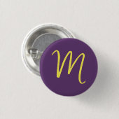 Initial Letter Monogram Stylish Indigo Yellow Button (Vorne & Hinten)