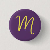 Initial Letter Monogram Stylish Indigo Yellow Button (Vorderseite)