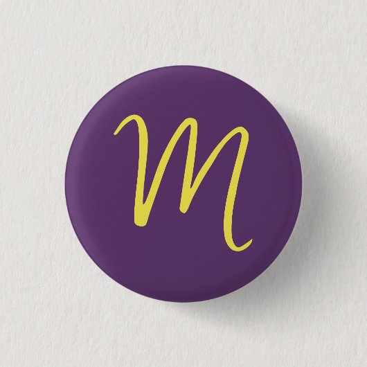Initial Letter Monogram Stylish Indigo Yellow Button (Vorderseite)