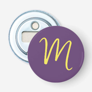 Initial Letter Monogram Stylish Indigo Yellow Flaschenöffner