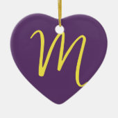 Initial Letter Monogram Stylish Indigo Yellow Keramik Ornament (Vorne)