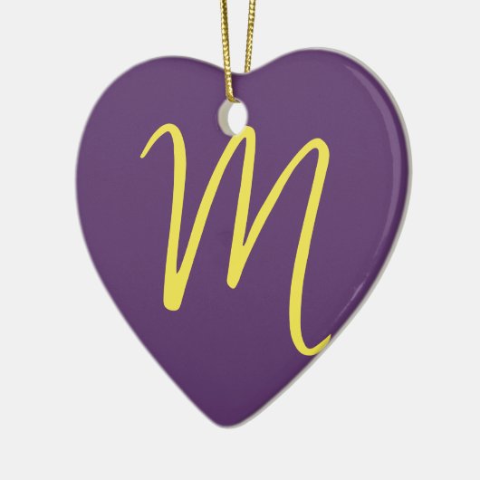 Initial Letter Monogram Stylish Indigo Yellow Keramik Ornament (Links)