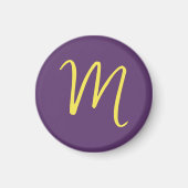Initial Letter Monogram Stylish Indigo Yellow Magnet (Vorne)