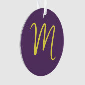 Initial Letter Monogram Stylish Indigo Yellow Ornament (Vorderseite)