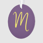 Initial Letter Monogram Stylish Indigo Yellow Ornament (Vorderseite)