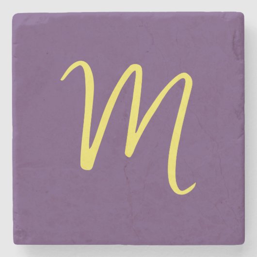 Initial Letter Monogram Stylish Indigo Yellow Steinuntersetzer (Vorderseite)